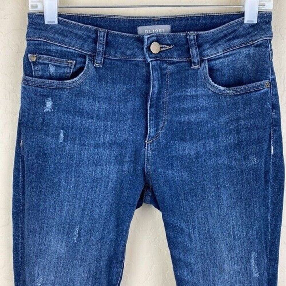DL1961 Mara Ankle Mid Rise Instasculpt Straight Jean Womens Size 27 Relaxed Boho - Picture 5 of 12